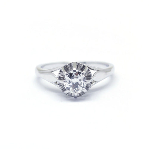 Bague 46.5 Solitaire - Bague en or blanc et diamant 0,45 ct 58 Facettes 180182R