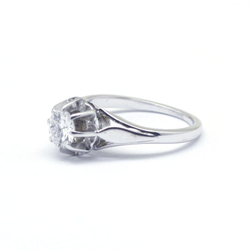 Bague 46.5 Solitaire - Bague en or blanc et diamant 0,45 ct 58 Facettes 180182R