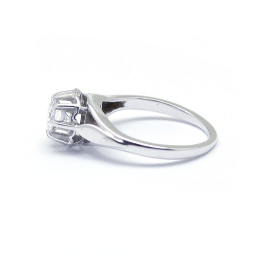 Bague 46.5 Solitaire - Bague en or blanc et diamant 0,45 ct 58 Facettes 180182R