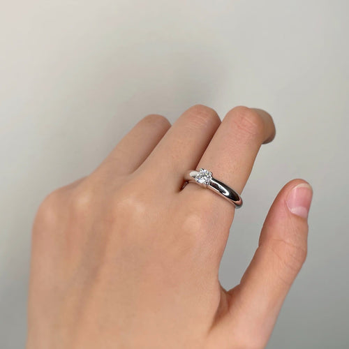 Bague 53 Solitaire - Bague en or blanc et diamant 58 Facettes 170112R