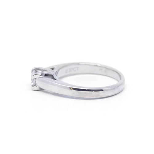Bague 53 Solitaire - Bague en or blanc et diamant 58 Facettes 170112R