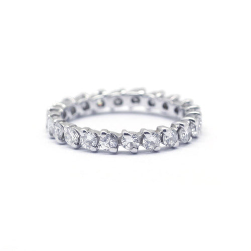 Amerikansk ring 52 Vielsesring i hvidguld og diamanter 58 Facettes 180198R