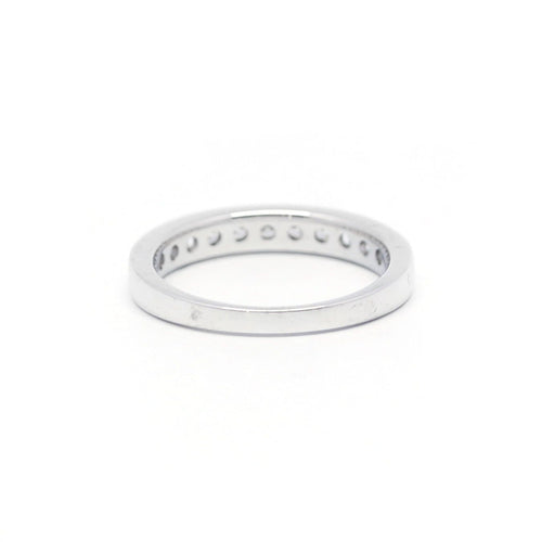 Bague 46 Demi-alliance en platine et diamants 58 Facettes 180076R