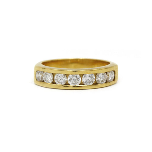 Anello 54 Mezza fedina - Anello in oro giallo e diamanti 58 Facettes 220570R