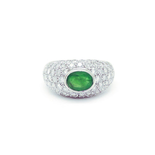 Bague 54 Bague en or blanc, émeraude et diamants 58 Facettes 230017SP
