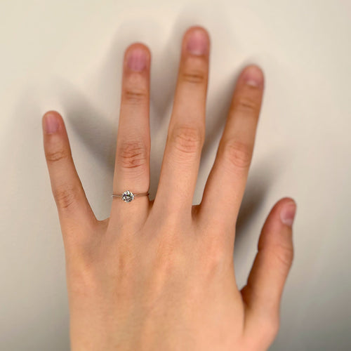 Bague 49 Bague solitaire en or blanc et diamant 58 Facettes 220531R