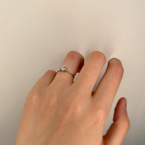 Bague 49 Bague solitaire en or blanc et diamant 58 Facettes 220531R