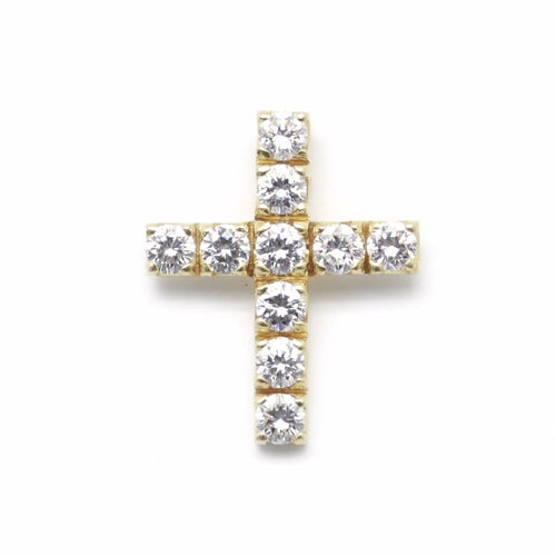 Pendentif Pendentif croix en or jaune et diamants 1,80 ct 58 Facettes 230005SP