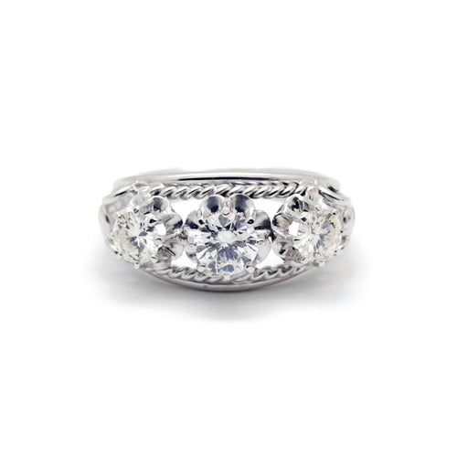 Ring 55 Ring i 750‰ hvidguld og diamanter 58 Facettes 230002SP