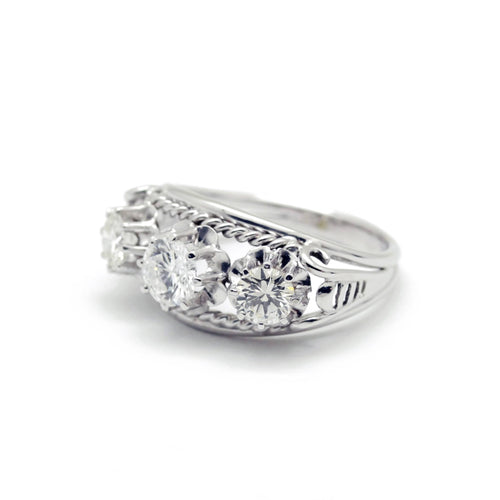 Ring 55 Ring i 750‰ hvidguld og diamanter 58 Facettes 230002SP