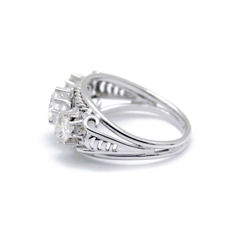 Ring 55 Ring i 750‰ hvidguld og diamanter 58 Facettes 230002SP
