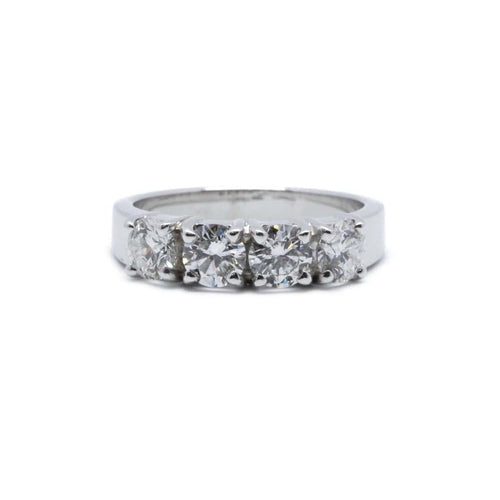 Size 50 ring Half-eternity ring in white gold and diamonds 58 Facettes 220503R