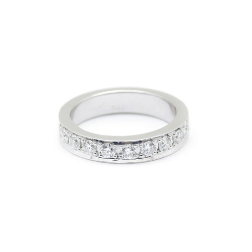 Ring 51 Half-eternity ring in white gold and diamonds 58 Facettes 180082R