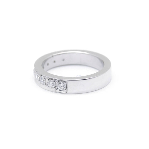 Ring 51 Half-eternity ring in white gold and diamonds 58 Facettes 180082R