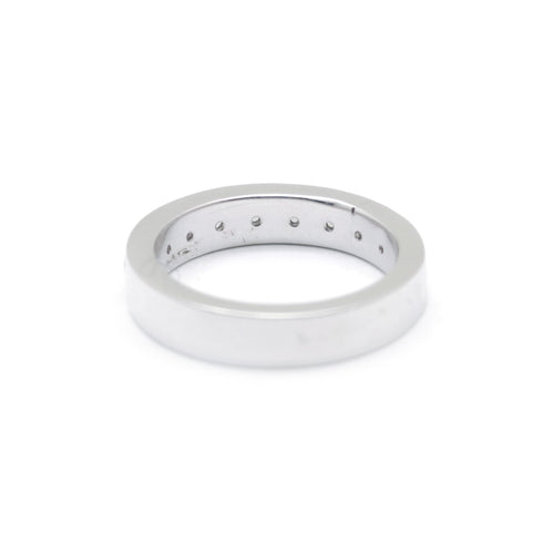Ring 51 Half-eternity ring in white gold and diamonds 58 Facettes 180082R