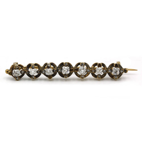 Broche Broche barrette XIXe en or jaune et diamants 58 Facettes 160287R
