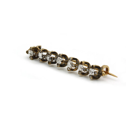 Broche Broche barrette XIXe en or jaune et diamants 58 Facettes 160287R