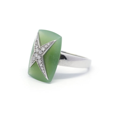 Ring 56 Mauboussin - Göttlicher Sternring aus Weißgold, Achat und Diamanten 58 Facettes 140509R