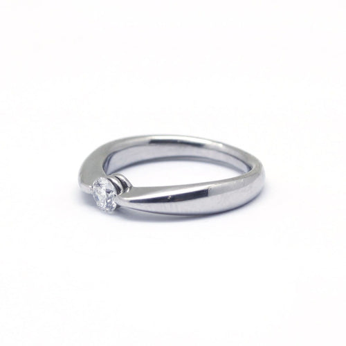 Anillo 51 diamante solitario - Anillo de platino y diamante 0,25 ct 58 Facettes 140490R