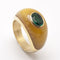 Anello 52 Anello anello in oro giallo, smeraldo e ambra 58 Facettes 120172R