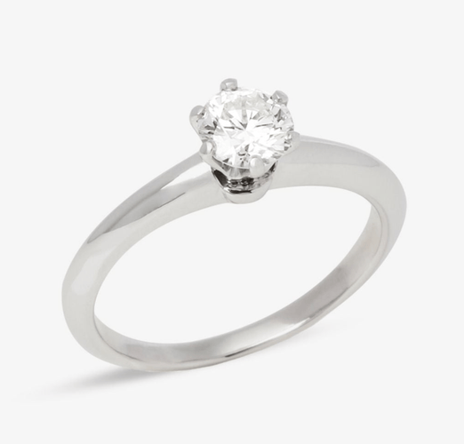 Ring 52 Tiffany & Co - The Tiffany Setting ring in platinum and diamond 58 Facettes Tiffany set 0.20