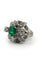 Ring 53 Ring with central emerald in platinum and diamonds 58 Facettes 562/26 A
