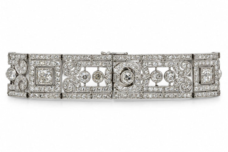 Belle Époque-armbånd - Armbånd i Platin og antiktslebne diamanter 58 Facettes 1445