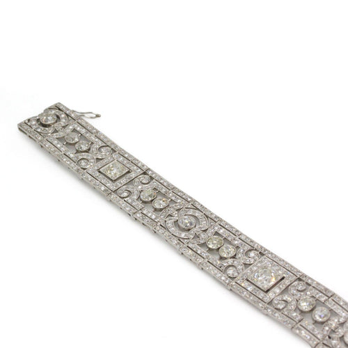 Belle Époque-armbånd - Armbånd i Platin og antiktslebne diamanter 58 Facettes 1445