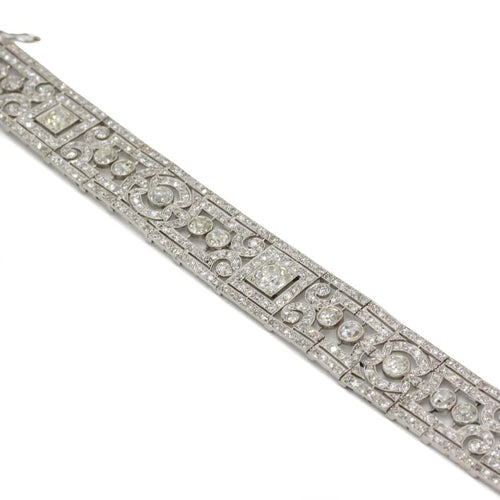 Belle Époque-armbånd - Armbånd i Platin og antiktslebne diamanter 58 Facettes 1445