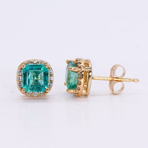 Náušnice Náušnice ze žlutého zlata 14 kt, smaragdy a diamanty 58 Facettes E0057