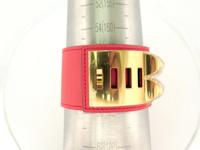 Armband Hermès Hondenhalsband Médor - Armband van roze Epsom-leer 58 Facettes 276893