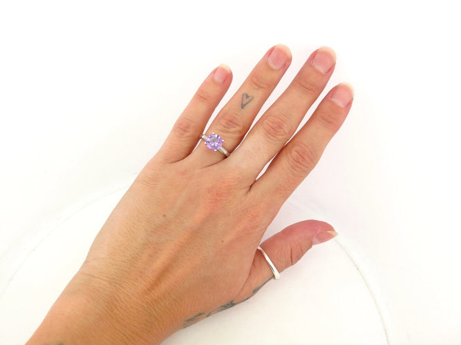 Ring 52 Mauboussin My Beloved Baby - Ring 52 in white gold, amethyst and diamonds 58 Facettes 276860
