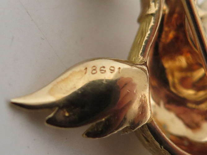 Brosche Boucheron - Entenbrosche aus 18 Karat Gelbgold, Türkis und Diamanten 58 Facettes 276293