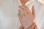 Bague 54 Bague Art déco en platine et or 18k, diamants et émeraudes 58 Facettes 26477-26557