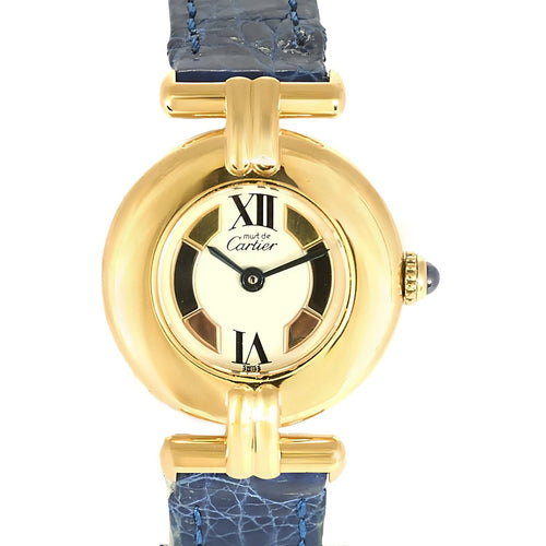 Armbanduhr Cartier Must Trinity - Armbanduhr mit vergoldetem Gehäuse in silber 58 Facettes A1243