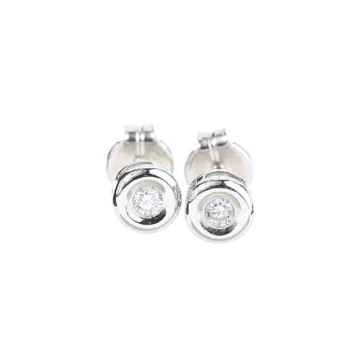 Náušnice Náušnice pecky z 18K bílého zlata a diamantů 0,10 ct 58 Facettes J010000357