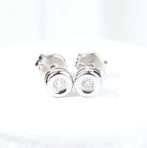 Náušnice Náušnice pecky z 18K bílého zlata a diamantů 0,10 ct 58 Facettes J010000357