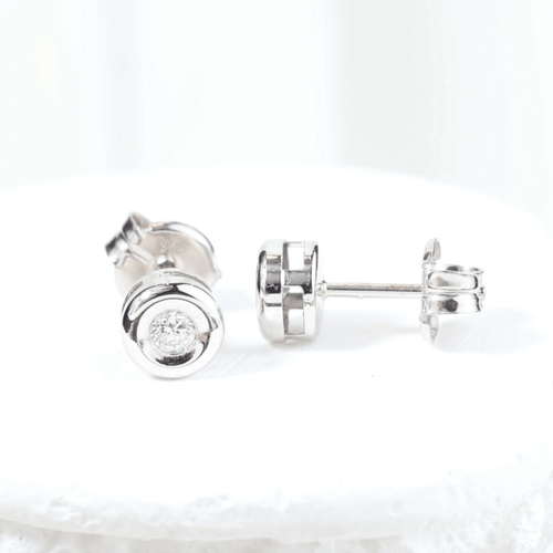 Náušnice Náušnice pecky z 18K bílého zlata a diamantů 0,10 ct 58 Facettes J010000357