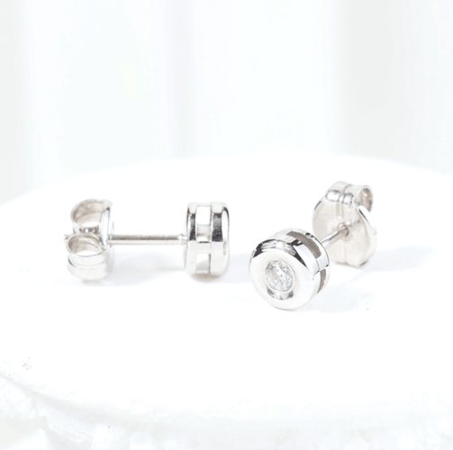 Náušnice Náušnice pecky z 18K bílého zlata a diamantů 0,10 ct 58 Facettes J010000357