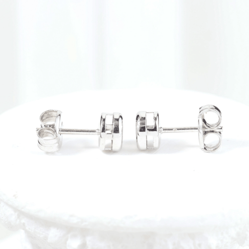 Náušnice Náušnice pecky z 18K bílého zlata a diamantů 0,10 ct 58 Facettes J010000357
