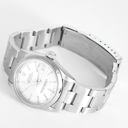 Rolex Datejust - Ocelové hodinky se stříbrným ciferníkem 58 Facettes A1188