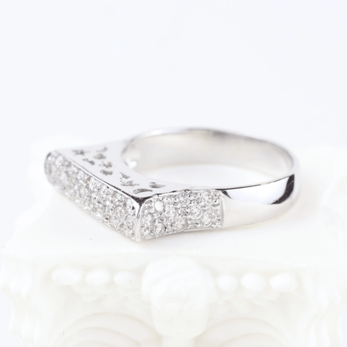 Ring 54 Open ring in 18K white gold and 0.60 ct diamonds 58 Facettes SN4