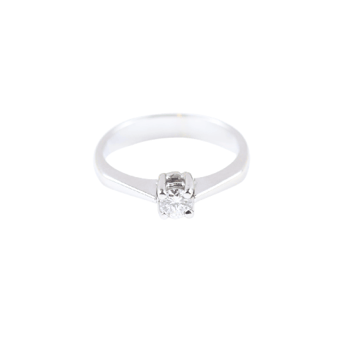 Ring 52 Ring Solitaire in white gold and 0.22 ct diamond 58 Facettes 159/24SL