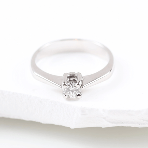 Ring 52 Ring Solitaire in white gold and 0.22 ct diamond 58 Facettes 159/24SL