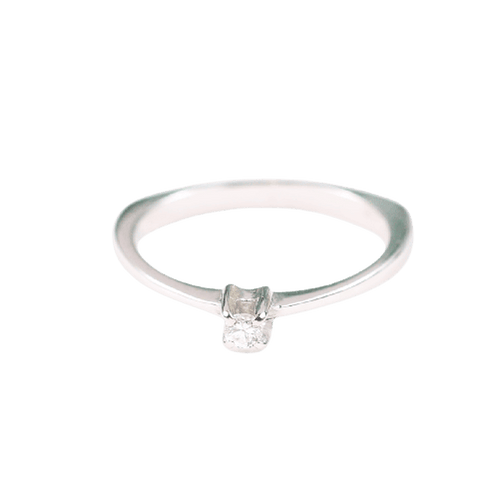 Bague 55 Solitaire - Bague en or blanc et diamant 0,05 ct 58 Facettes 159/24N