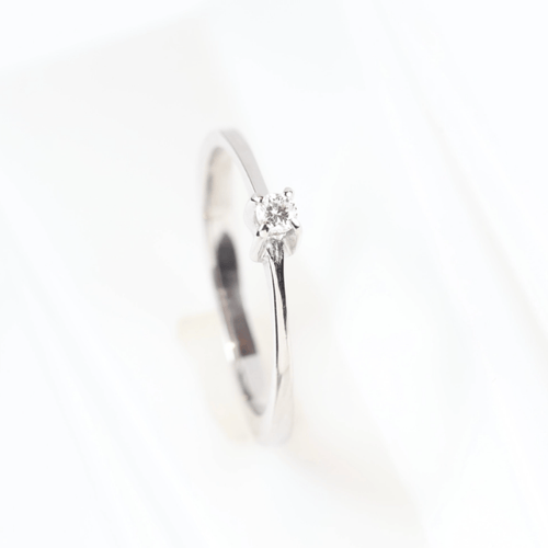 Bague 55 Solitaire - Bague en or blanc et diamant 0,05 ct 58 Facettes 159/24N