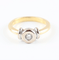 Ring 54 Ring Solitaire bicolor in 18K yellow and white gold and diamond 58 Facettes 159/24F