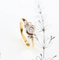 Ring 54 Ring Solitaire bicolor in 18K yellow and white gold and diamond 58 Facettes 159/24F
