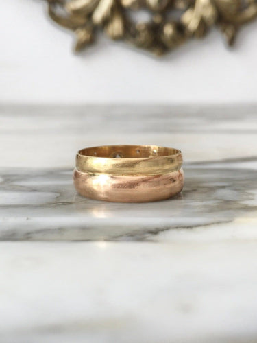 Anello 57 Anello in oro giallo e oro rosa 18K con diamanti 58 Facettes 287