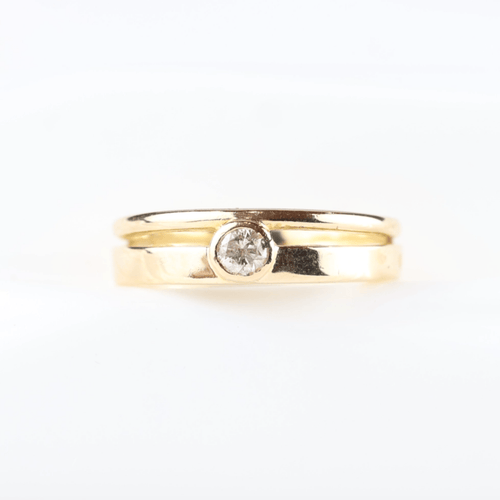 Pierścionek 51 Pierścionek Pierścionek z jednym kamieniem z żółtego złota 18K i diament 0,16 ct 58 Facettes 159/24SL3